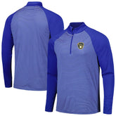 Milwaukee Brewers Levelwear Charter Striped Raglan Quarter-Zip Top - Royal