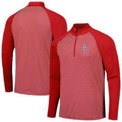 St. Louis Cardinals Levelwear Charter Striped Raglan Quarter-Zip Top - Red