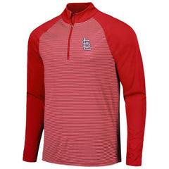 St. Louis Cardinals Levelwear Charter Striped Raglan Quarter-Zip Top - Red