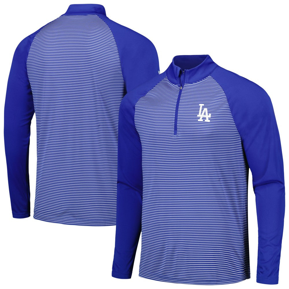 Los Angeles Dodgers Levelwear Charter Striped Raglan Quarter-Zip Top - Royal