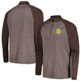 San Diego Padres Levelwear Charter Striped Raglan Quarter-Zip Top - Brown