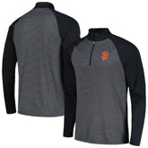 San Francisco Giants Levelwear Charter Striped Raglan Quarter-Zip Top - Black