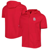 St. Louis Cardinals Levelwear Recruit Full-Zip Short Sleeve Hoodie - Red