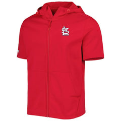 St. Louis Cardinals Levelwear Recruit Full-Zip Short Sleeve Hoodie - Red