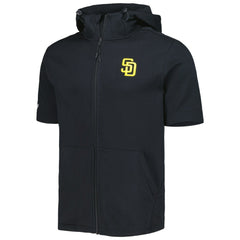 San Diego Padres Levelwear Recruit Full-Zip Short Sleeve Hoodie - Black