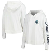 Seattle Kraken Concepts Sport Women's Accord Hacci Long Sleeve Hoodie Top Cream