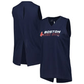 Boston Red Sox Levelwear Women's Paisley Chase V-Neck Tank Top - Navy
