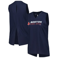 Boston Red Sox Levelwear Women's Paisley Chase V-Neck Tank Top - Navy