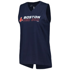 Boston Red Sox Levelwear Women's Paisley Chase V-Neck Tank Top - Navy