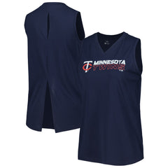 Minnesota Twins Levelwear Women's Paisley Chase V-Neck Tank Top - Navy