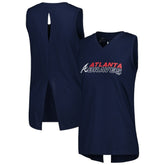 Atlanta Braves Levelwear Women's Paisley Chase V-Neck Tank Top - Navy