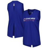 Chicago Cubs Levelwear Women's Paisley Chase V-Neck Tank Top - Royal