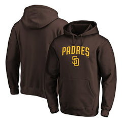 San Diego Padres Team Lock Up Logo Pullover Hoodie - Brown