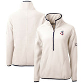 Minnesota Twins Cutter & Buck Women's Cascade Eco Sherpa Half-Zip Pullover Jacket - White