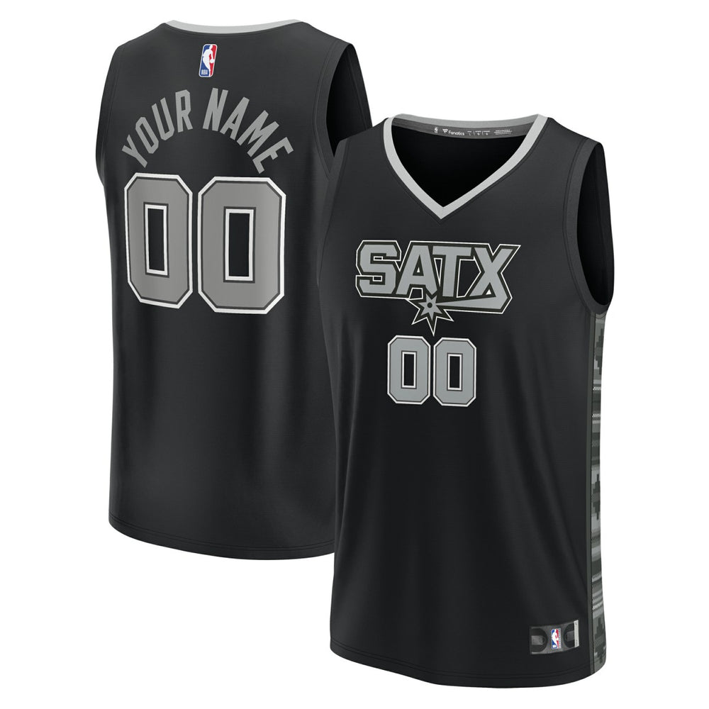 San Antonio Spurs Youth Fast Break Replica Custom Jersey - Statement Edition - Black | Fanatics discount