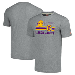 LeBron James Los Angeles Lakers Homage Number Tri-Blend T-Shirt - Gray for sale