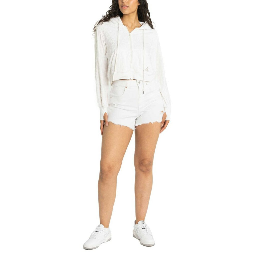 Atlanta Braves Lusso Women's Tabitha Cheetah Terry Full-Zip Sweatshirt - White