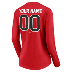 Cincinnati Reds Women's Cooperstown Collection Personalized Winning Streak Long Sleeve V-Neck T-Shirt - Red