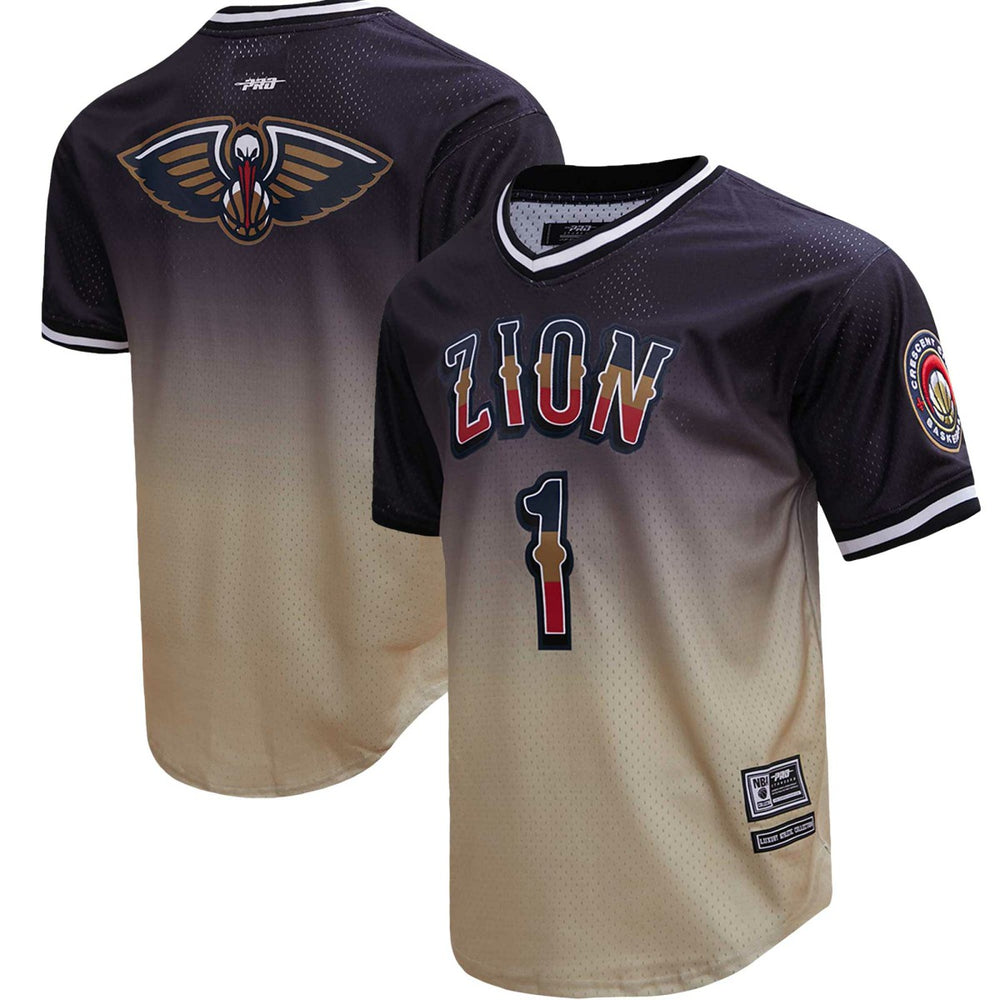 Zion Williamson New Orleans Pelicans Post Ombre Name & Number T-Shirt - Black/Gold outlet