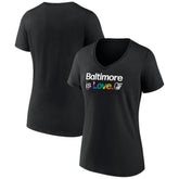 Baltimore Orioles Women's City Pride V-Neck T-Shirt - Black
