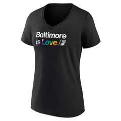 Baltimore Orioles Women's City Pride V-Neck T-Shirt - Black