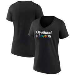 Cleveland Guardians Women's City Pride V-Neck T-Shirt - Black