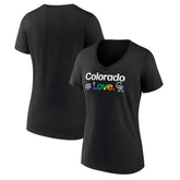Colorado Rockies Women's City Pride V-Neck T-Shirt - Black