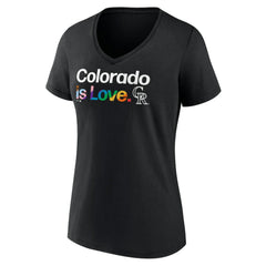 Colorado Rockies Women's City Pride V-Neck T-Shirt - Black
