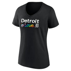 Detroit Tigers Women's City Pride V-Neck T-Shirt - Black