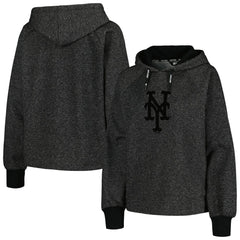 New York Mets DKNY Sport Women's Debbie Dolman Raglan Pullover Hoodie - Black