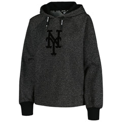 New York Mets DKNY Sport Women's Debbie Dolman Raglan Pullover Hoodie - Black