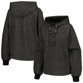Cleveland Guardians DKNY Sport Women's Debbie Dolman Raglan Pullover Hoodie - Black
