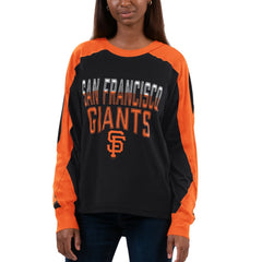 San Francisco Giants G-III 4Her by Carl Banks Women's Smash Raglan Long Sleeve T-Shirt - Black/Orange