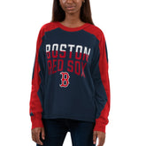Boston Red Sox G-III 4Her by Carl Banks Women's Smash Raglan Long Sleeve T-Shirt - Navy/Red