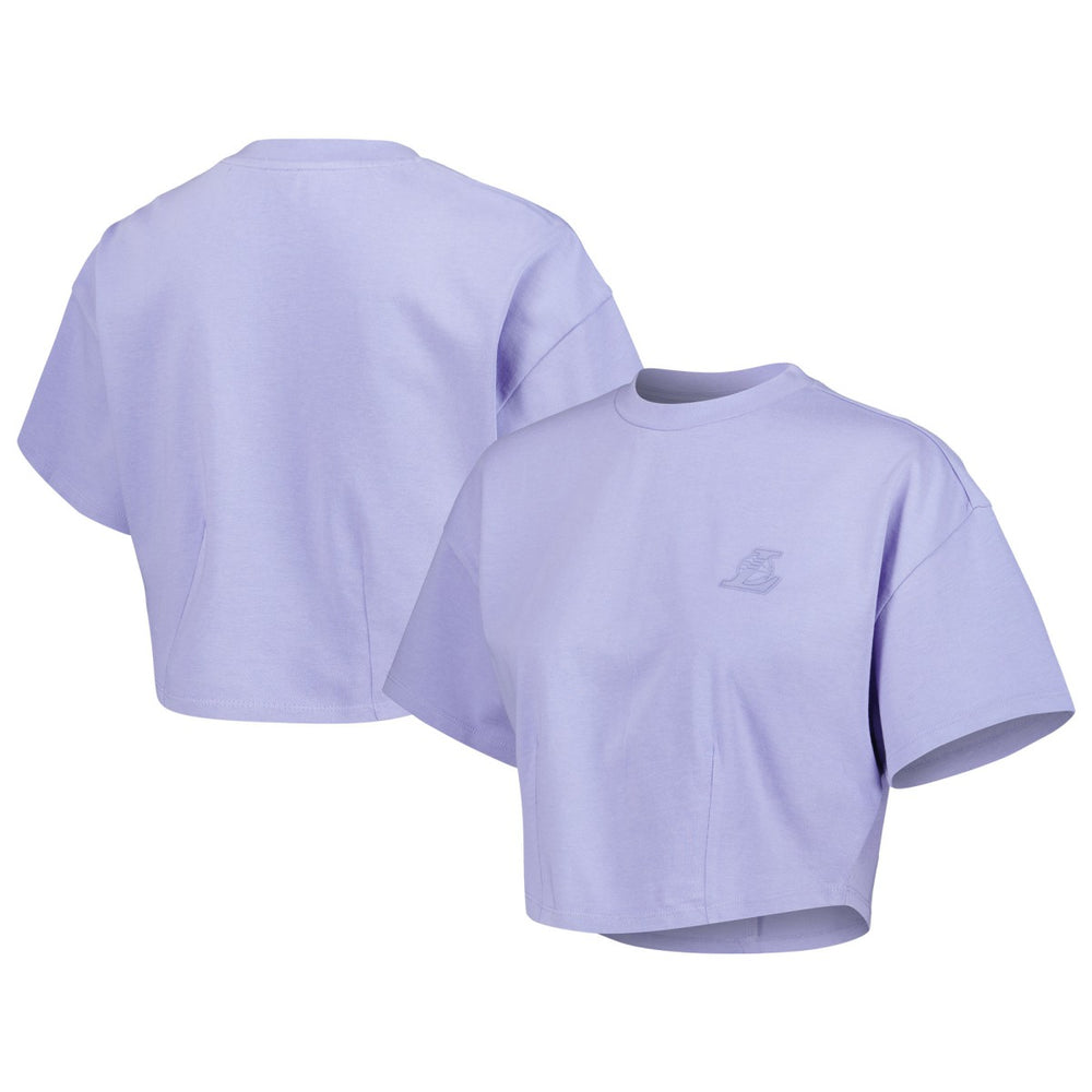 Los Angeles Lakers Lusso Women's Nola Faded Tonal Cropped T-Shirt - Purple cheap