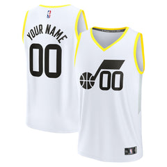 Utah Jazz Youth Fast Break Replica Custom Jersey - Association Edition - White | Fanatics shop
