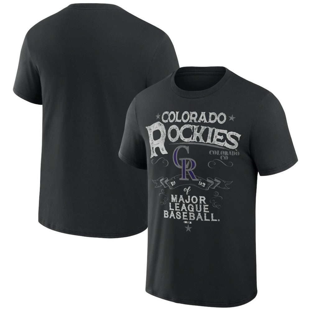 Colorado Rockies Darius Rucker Collection Beach Splatter T-Shirt - Black