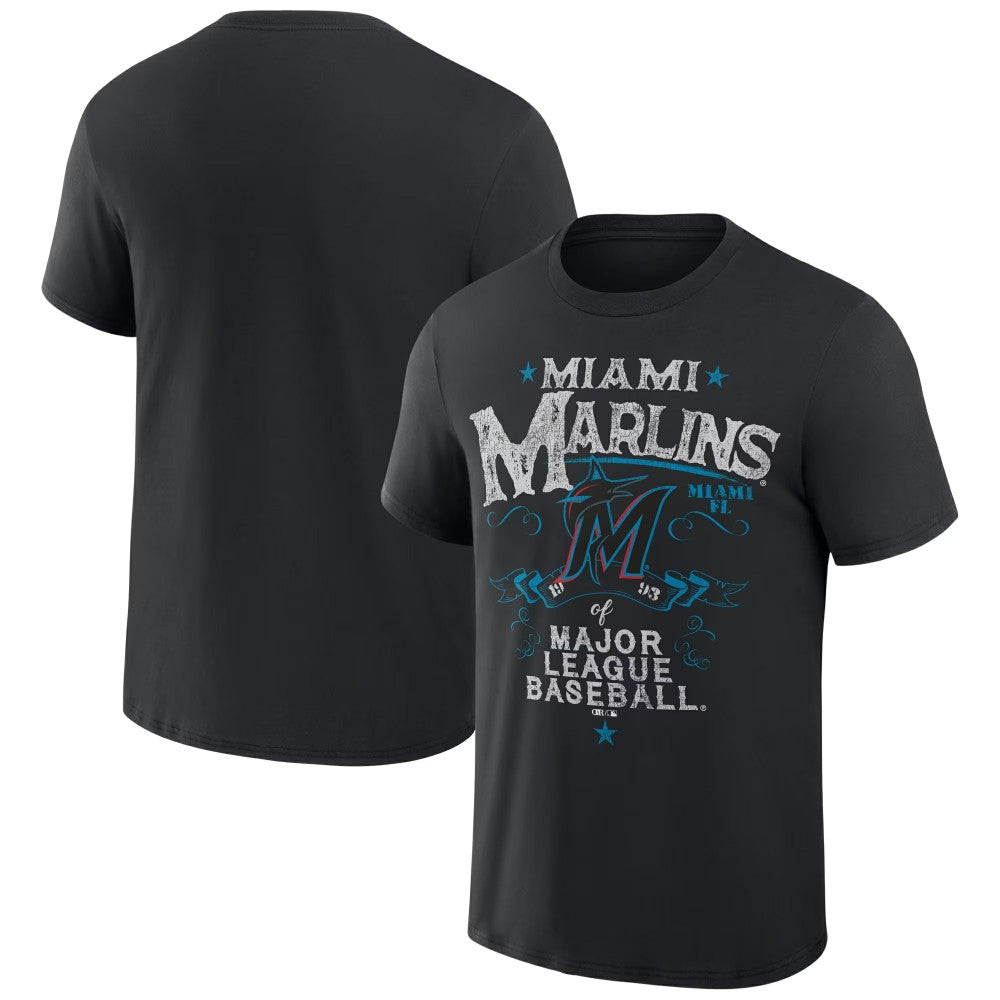 Miami Marlins Darius Rucker Collection Beach Splatter T-Shirt - Black