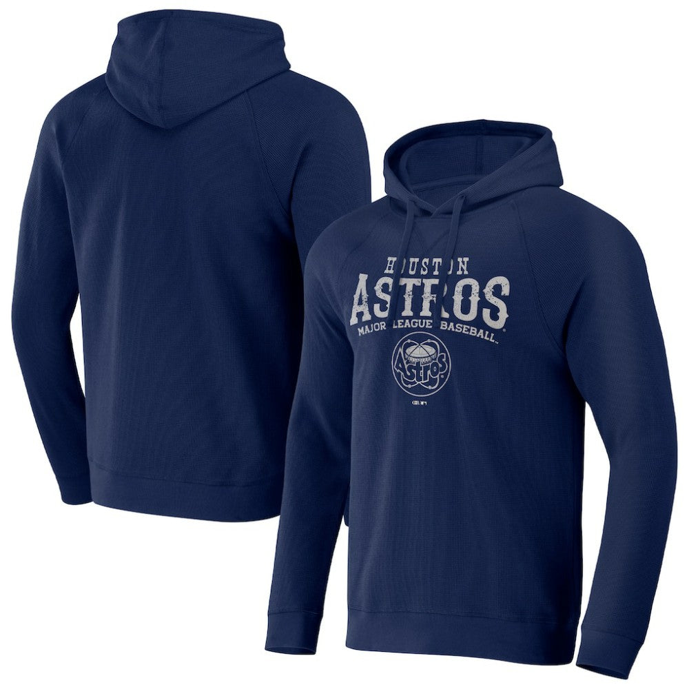 Houston Astros Darius Rucker Collection Waffle-Knit Raglan Pullover Hoodie - Navy