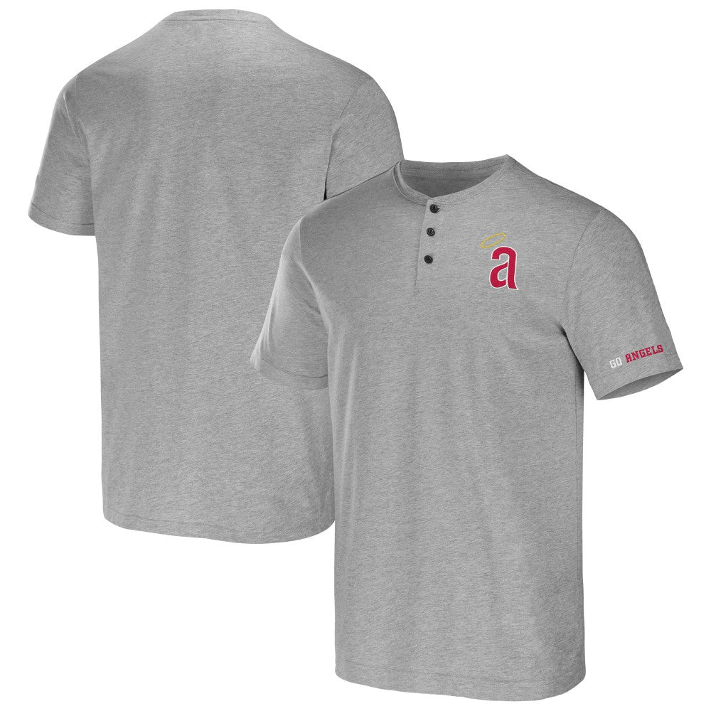 Los Angeles Angels Darius Rucker Collection Henley T-Shirt - Heather Gray