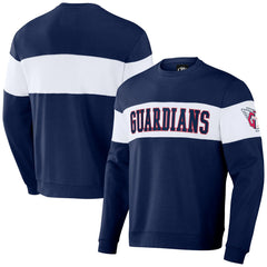 Cleveland Guardians Darius Rucker Collection Stripe Pullover Sweatshirt - Navy