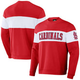 St. Louis Cardinals Darius Rucker Collection Stripe Pullover Sweatshirt - Red