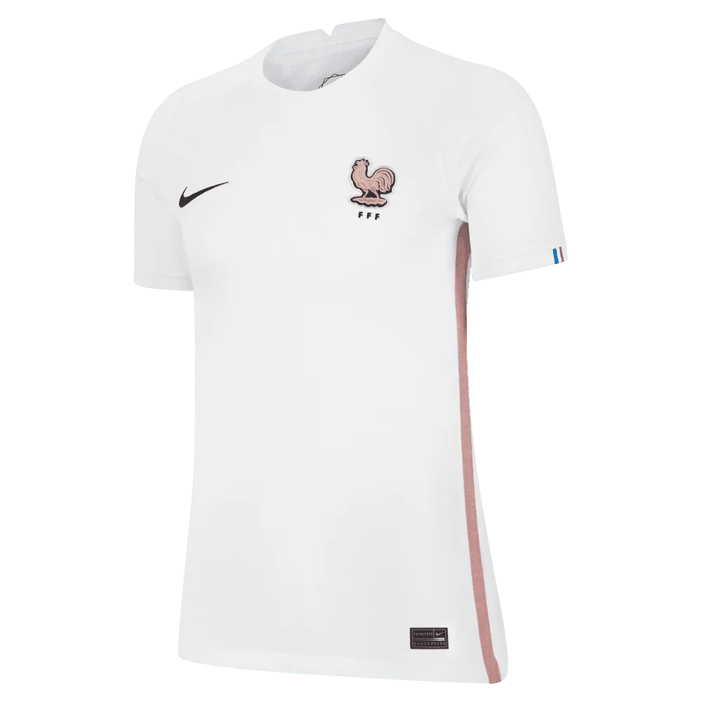France Women's EC22 Away Soccer Jersey - White-Pink Glaze