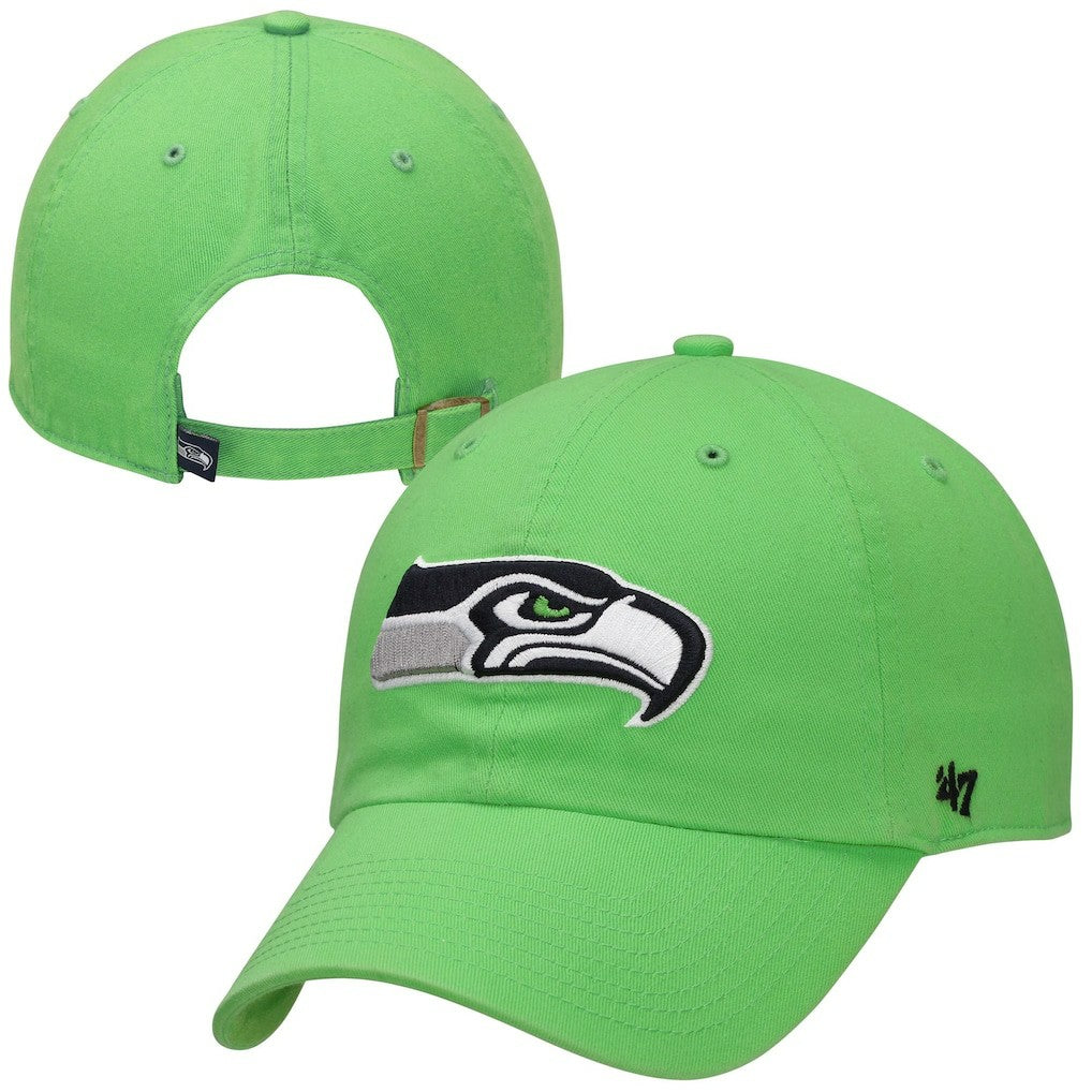 Seattle Seahawks '47 Brand Neon Green Clean Up Adjustable Hat cheap