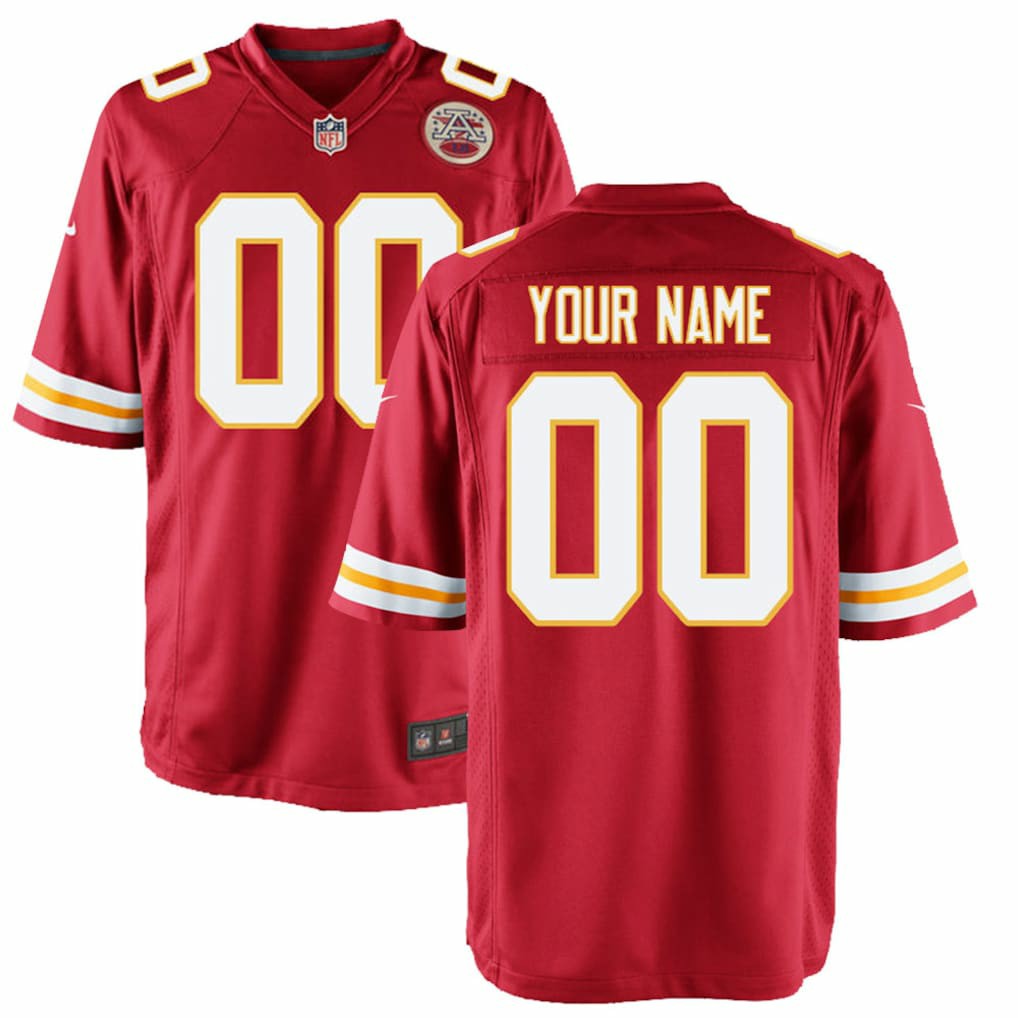 Kansas City Chiefs Youth Custom Game Jersey - Red | Nike for sale