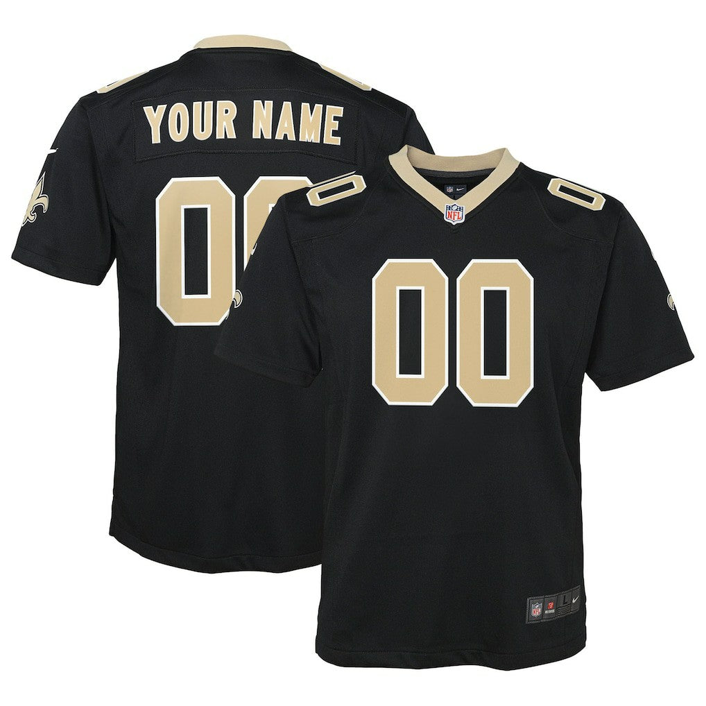 New Orleans Saints Youth Custom Game Jersey - Black | Nike discount