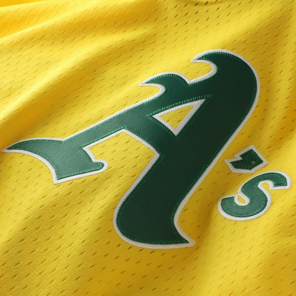 Rickey Henderson Athletics Authentic Batting Practice Jersey - Yellow | Mitchell & Ness