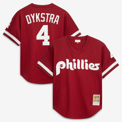 Lenny Dykstra Philadelphia Phillies Authentic Batting Practice Jersey - Scarlet | Mitchell & Ness