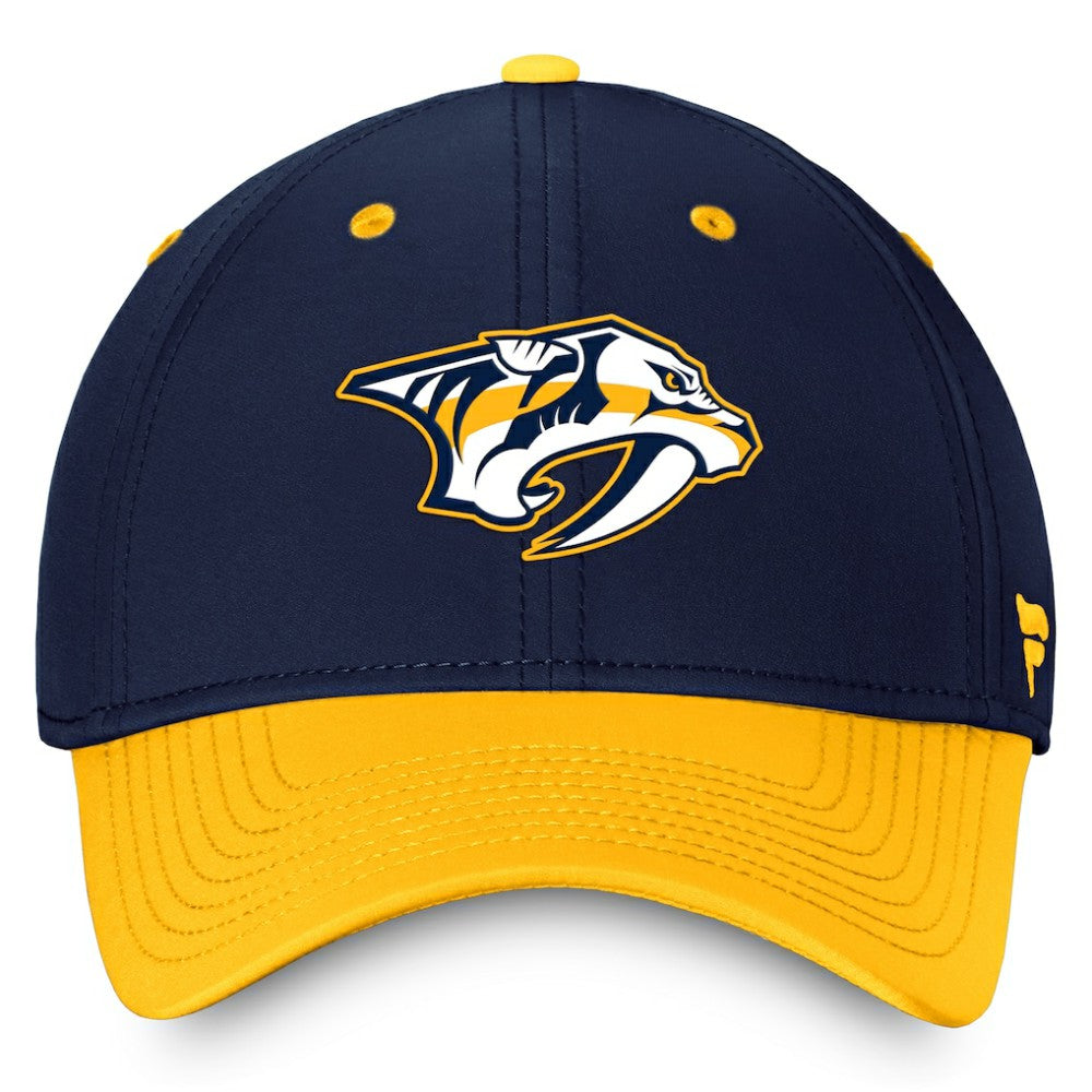 Nashville Predators Fanatics Authentic Pro Rink Two-Tone Flex Hat – Navy/Gold