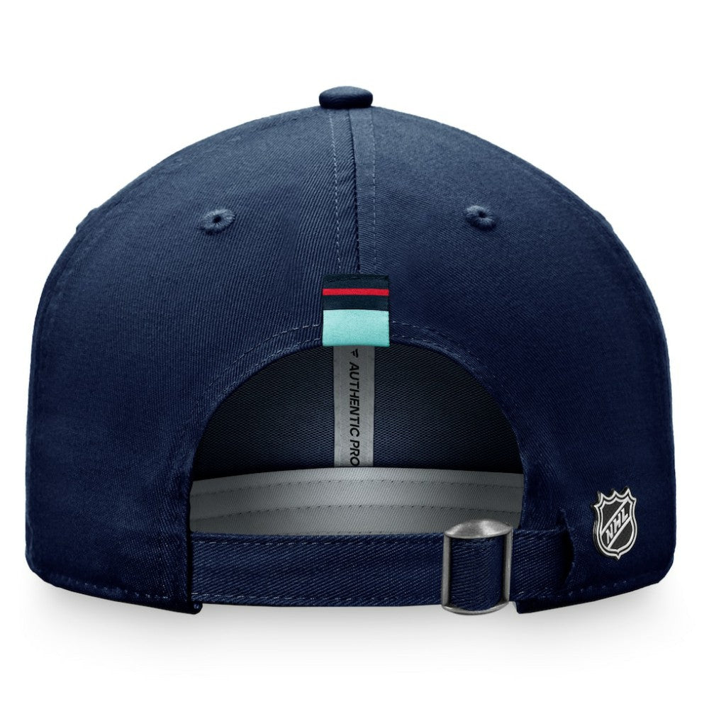 Seattle Kraken Fanatics Women's Authentic Pro Rink Adjustable Hat Deep Sea Blue